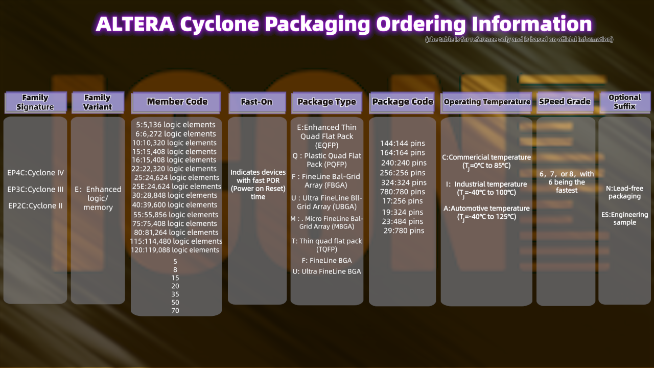 ALTERA Naming Rules Cyclone Series