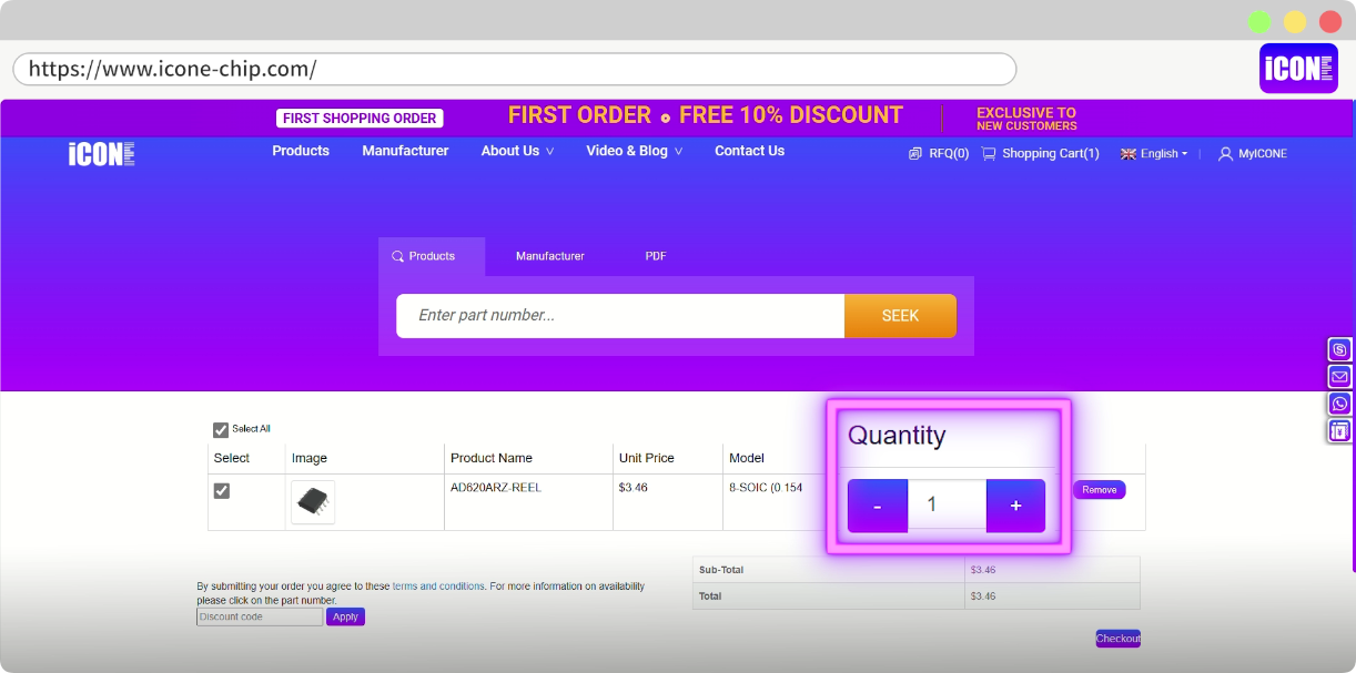 How to Place a component Order at Iconechip