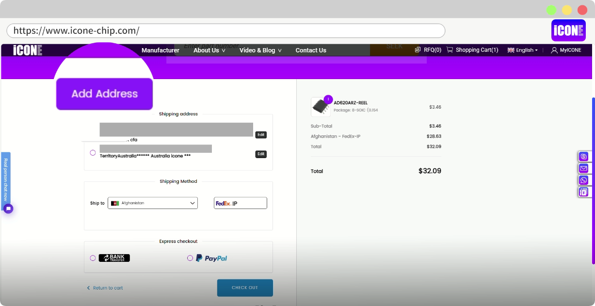 How to Place a component Order at Iconechip