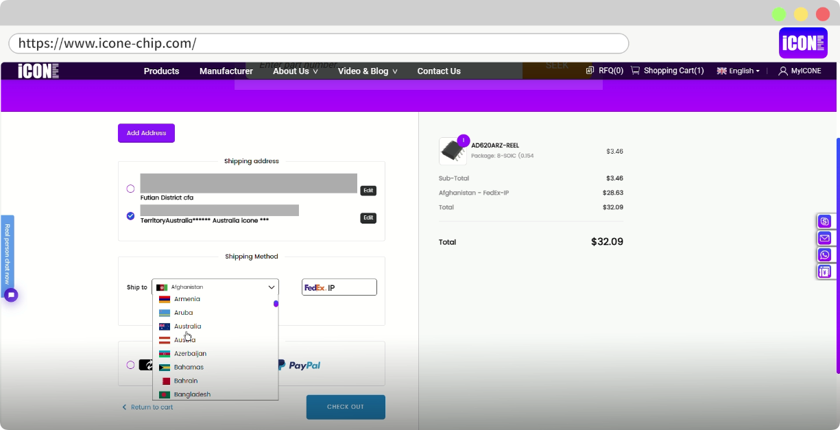 How to Place a component Order at Iconechip