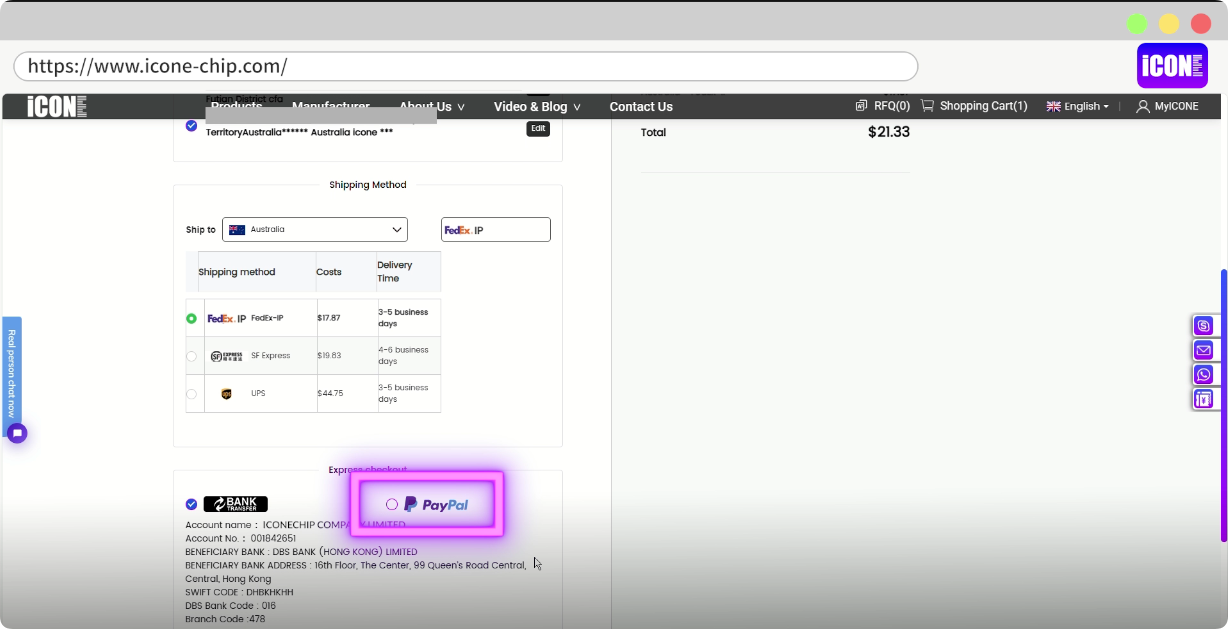 How to Place a component Order at Iconechip