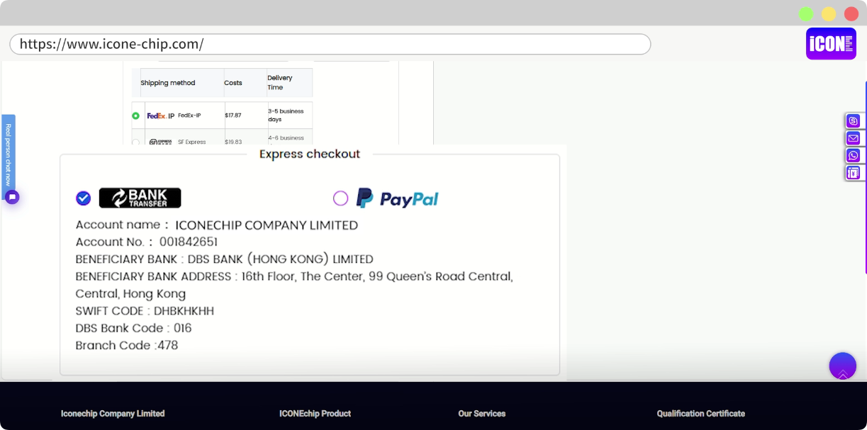 How to Place a component Order at Iconechip